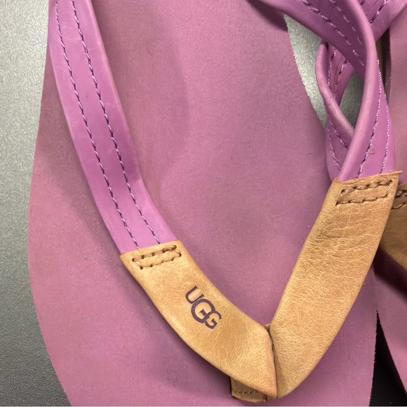 Ugg Sandals Women 7 Ruby Shoes Purple Thong Straps Wedge Comfort Flip Flop - Picture 6 of 8